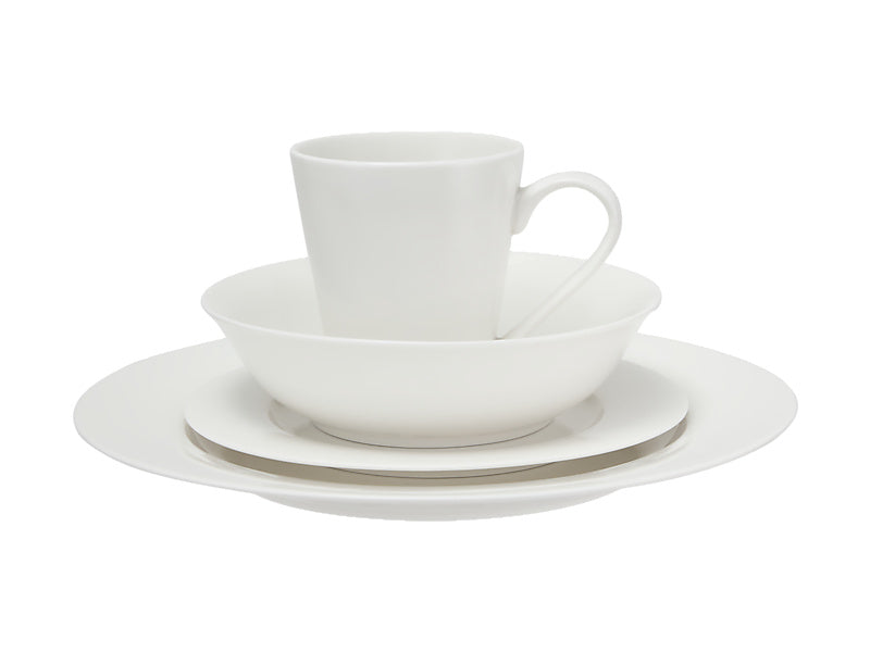 White Basics Cosmopolitan Rim Dinner Set 16pce Gift Boxed