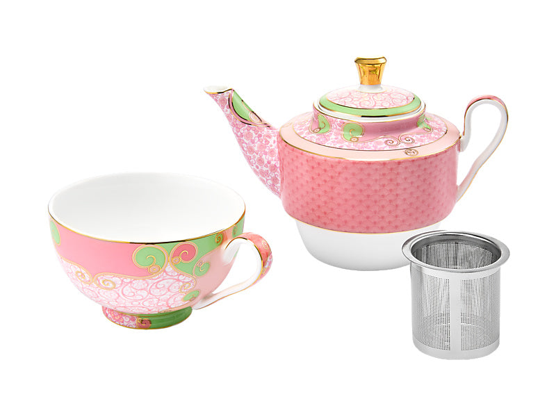 Wicked Pink Goes Good With Green Tea for One With Infuser Glinda Gift Boxed