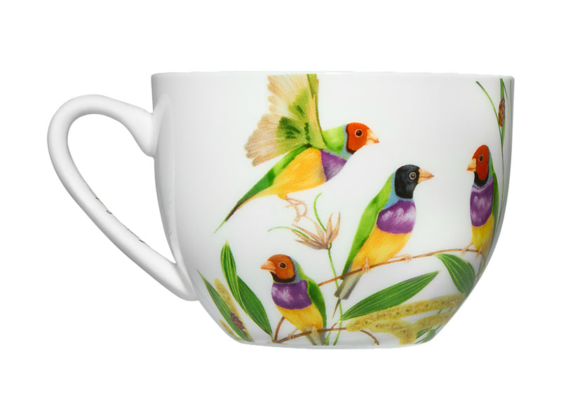 Eloise Short Lyric Cup & Saucer Gouldian Finch Gift Boxed