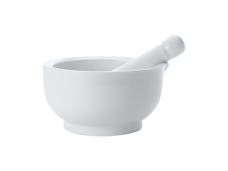 White Basics Mortar & Pestle 9cm Gift Boxed