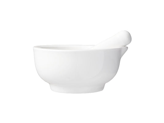 White Basics Mortar & Pestle 9cm Gift Boxed