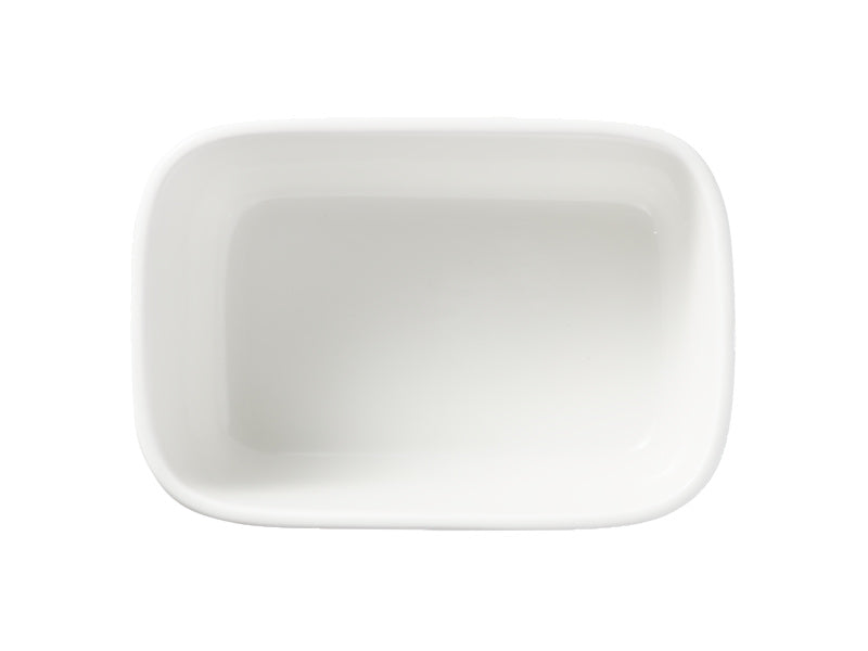 White Basics Butter Dish With Bamboo Lid
