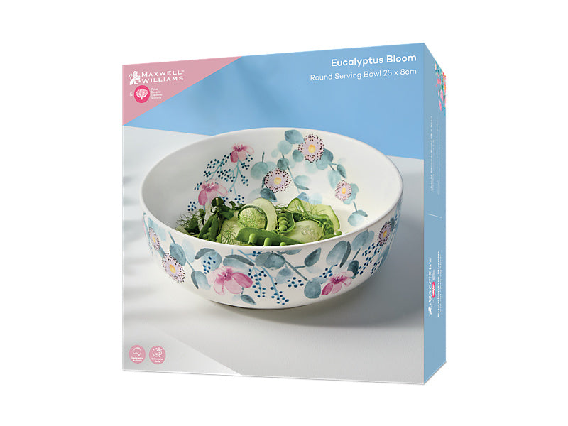 Royal Botanic Gardens Eucalyptus Bloom Round Serving Bowl Gift Boxed