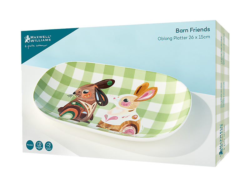 Pete Cromer Barn Friends Oblong Platter Bunny Gift Boxed