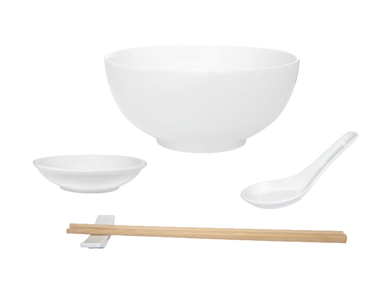 White Basics Noodle Bowl Set 10pc Gift Boxed