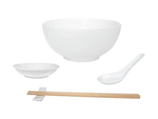 White Basics Noodle Bowl Set 10pc Gift Boxed
