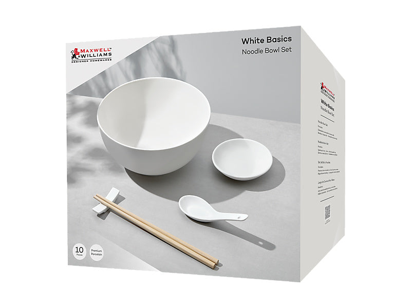 White Basics Noodle Bowl Set 10pc Gift Boxed