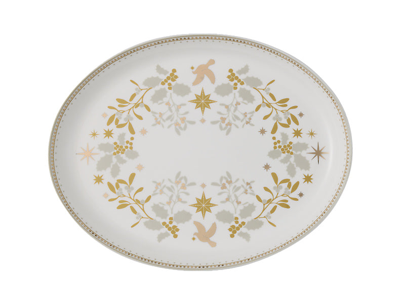 White Christmas Oval Platter Gift Boxed