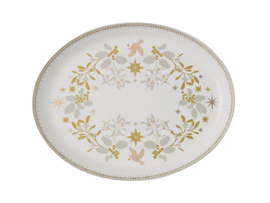 White Christmas Oval Platter Gift Boxed