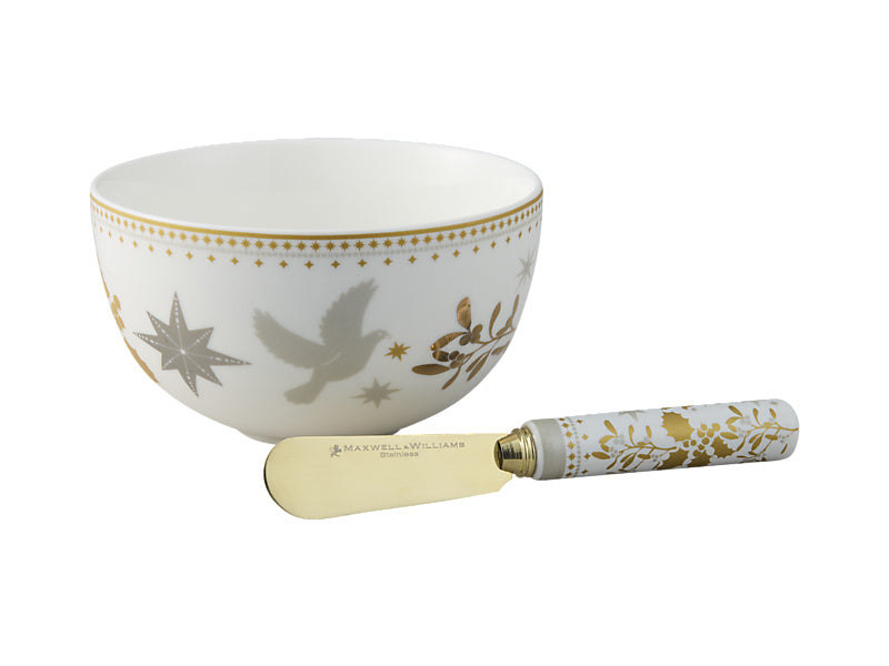 White Christmas Dip & Spreader Set Gift Boxed