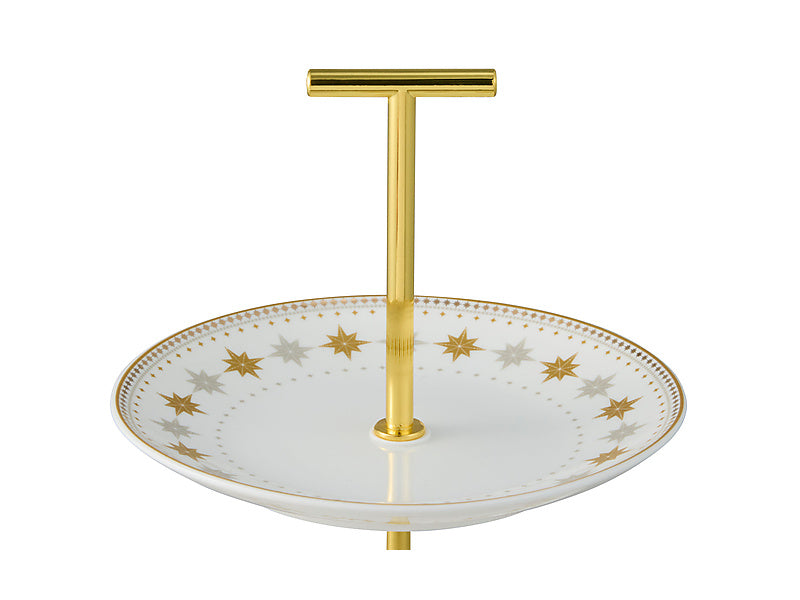 White Christmas 2 Tiered Cake Stand Gift Boxed