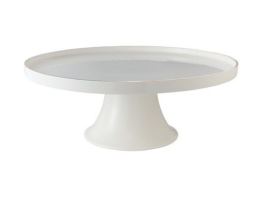 White Gold Footed Cake Stand Gift Boxed