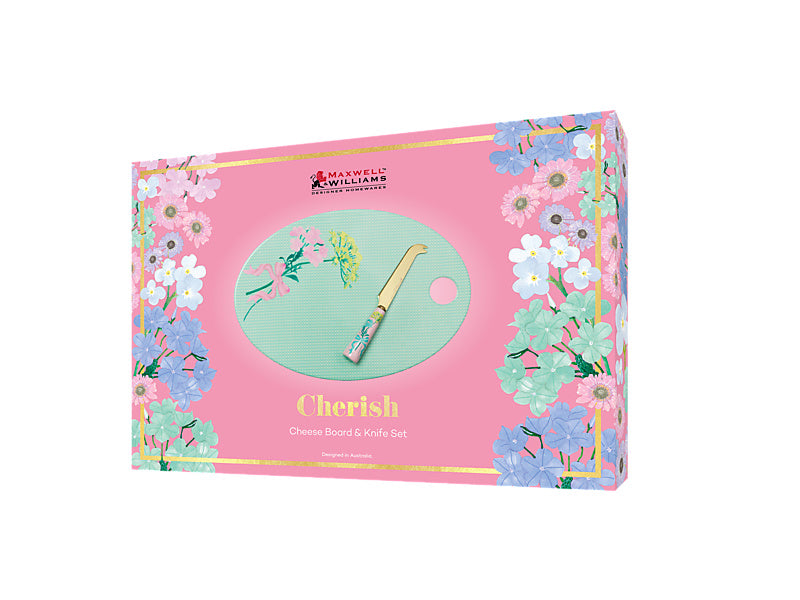 Cherish Cheese Board & Knife Set Gift Boxed