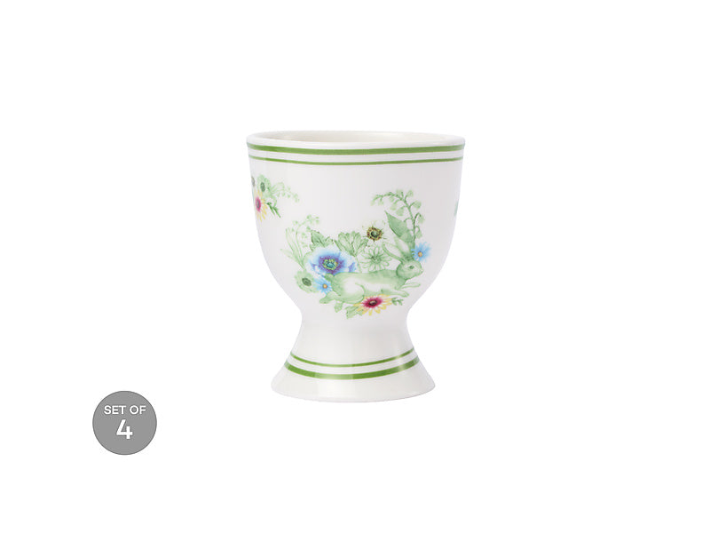 Clover & Cottontail Bouquet Bunny Egg Cup