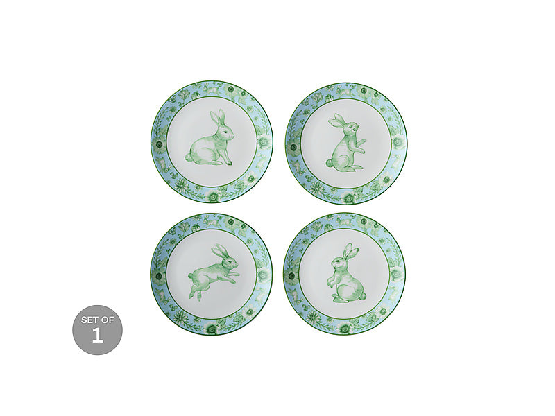 Clover & Cottontail Set of 4 Plates Assorted Gift Boxed
