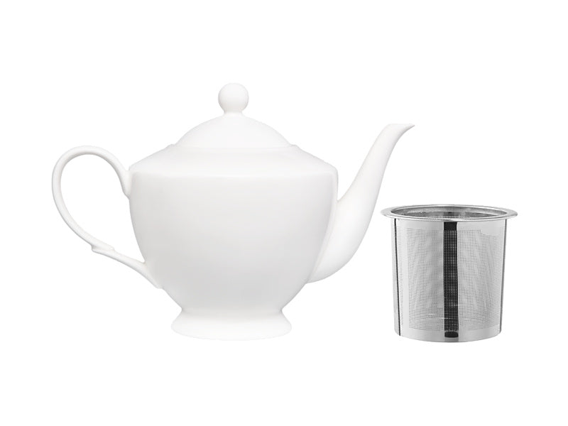 White Basics Classic Teapot With Infuser Gift Boxed