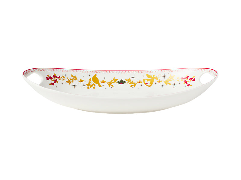 White Christmas 2026 Handled Oval Bowl Gift Boxed