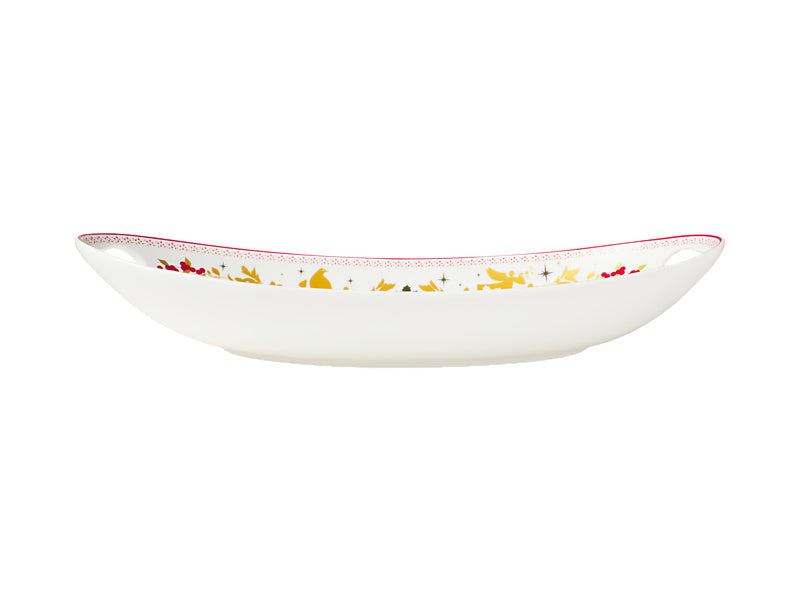 White Christmas 2026 Handled Oval Bowl Gift Boxed