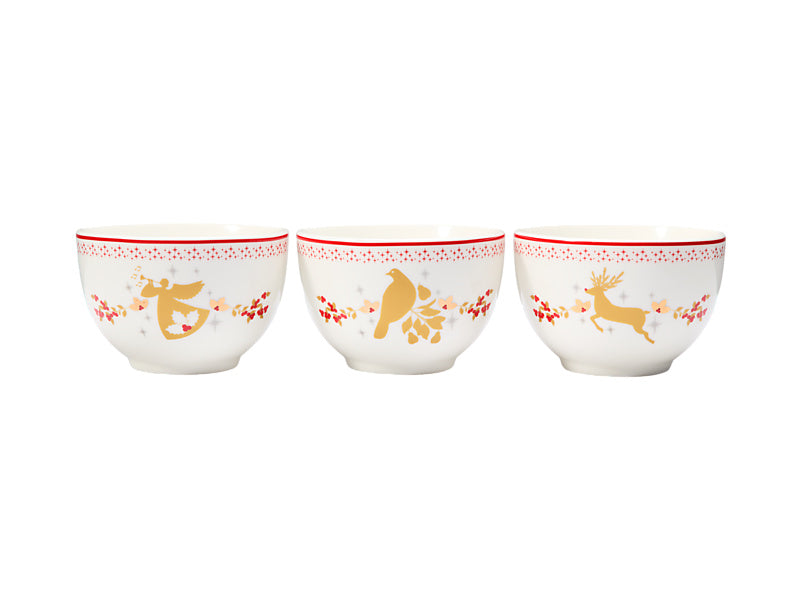 White Christmas 2026 Bowl Set of 3 Gift Boxed