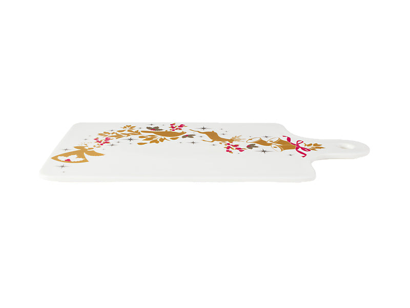 White Christmas 2026 Cheese Paddle & Knife Set Gift Boxed