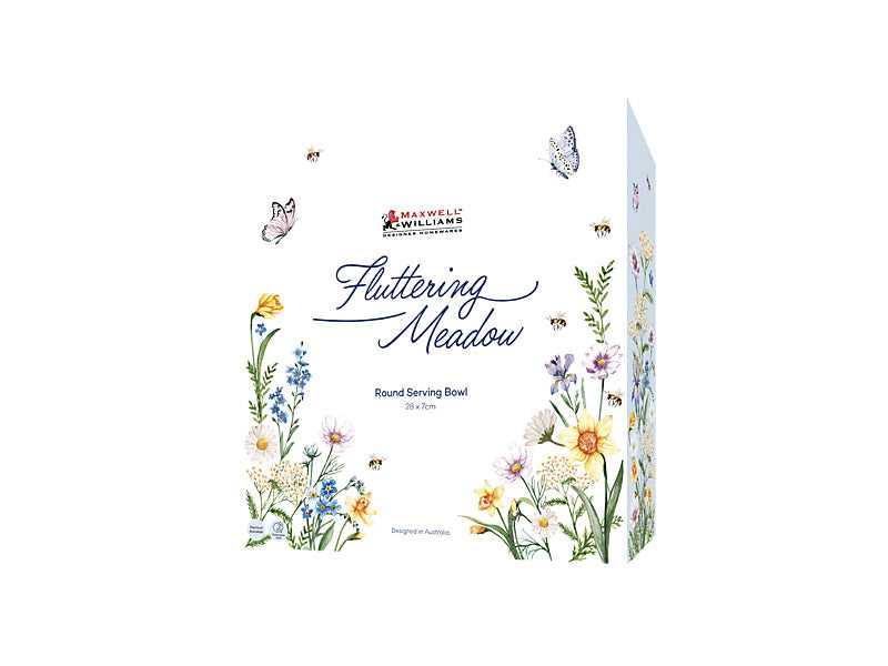 Fluttering Meadow Round Serving Bowl Gift Boxed