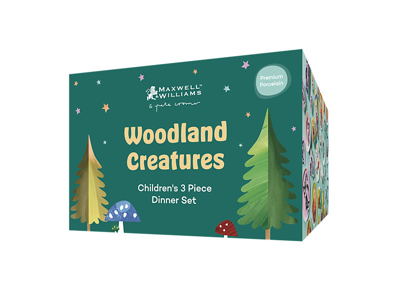 Pete Cromer Woodland Creatures Children's 3pc Dinner Set Gift Boxed