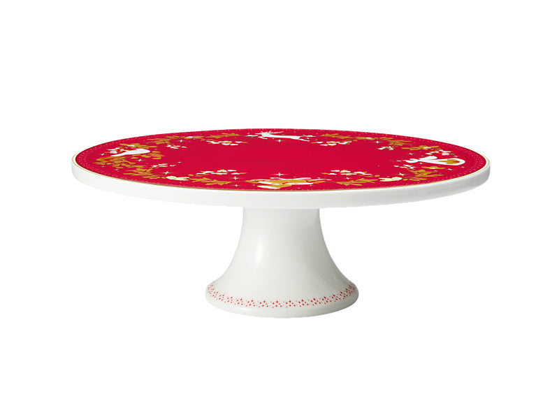 White Christmas 2026 Footed Cake Stand Gift Boxed