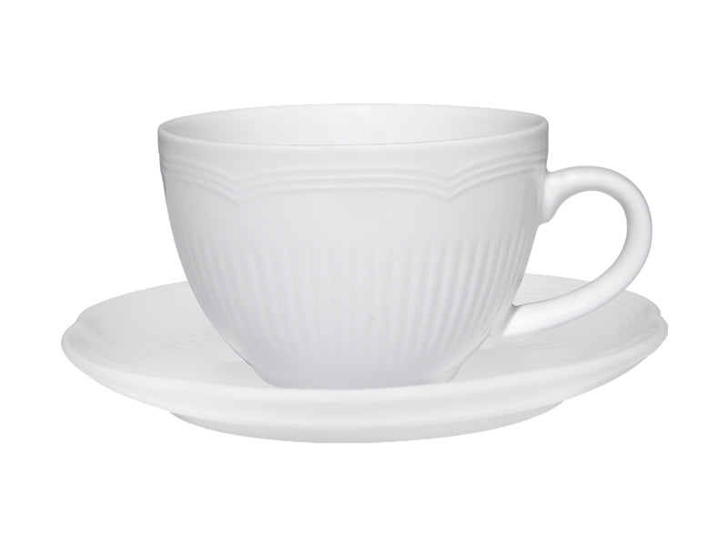 White Basics Rococo Cup & Saucer