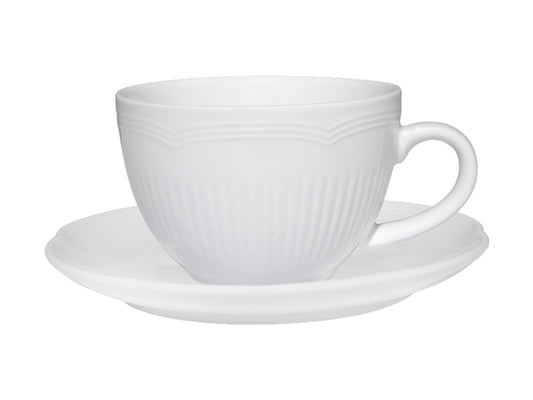 White Basics Rococo Cup & Saucer