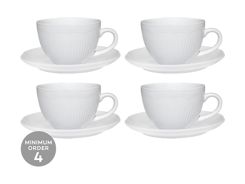 White Basics Rococo Cup & Saucer