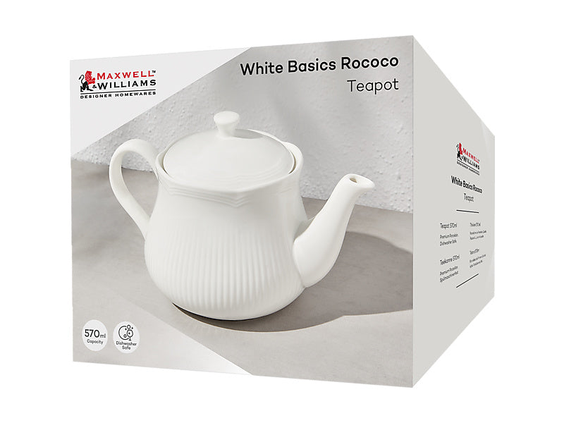 White Basics Rococo Teapot Gift Boxed