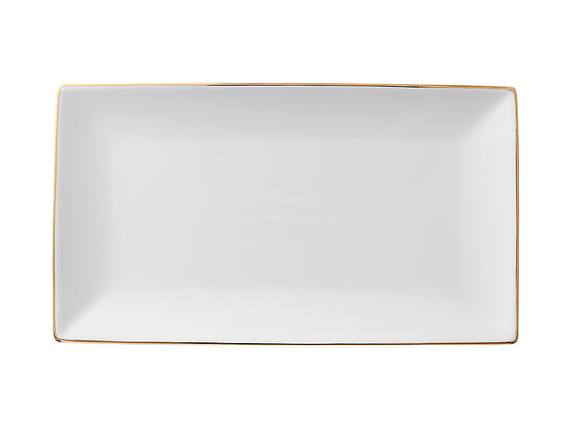 White Gold Rectangular Platter Gift Boxed