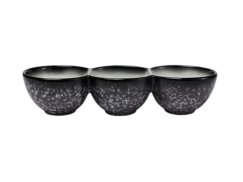 Caviar Granite Divided Serving Bowl