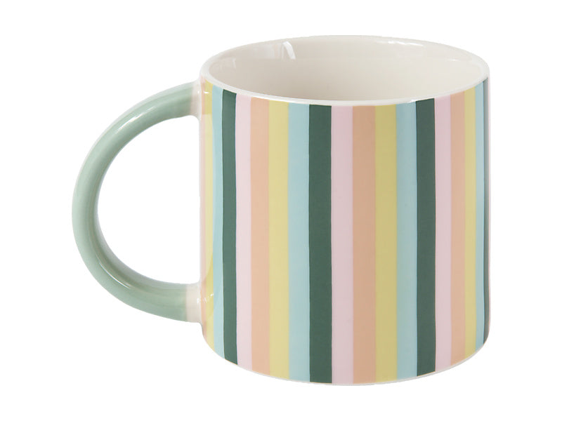 Power Pop Stripes Mug 400ML Sage