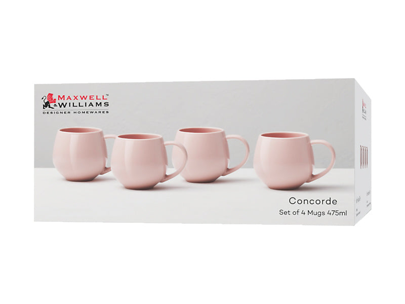 Concorde Mug 475ML Set of 4 Rose Gift Boxed