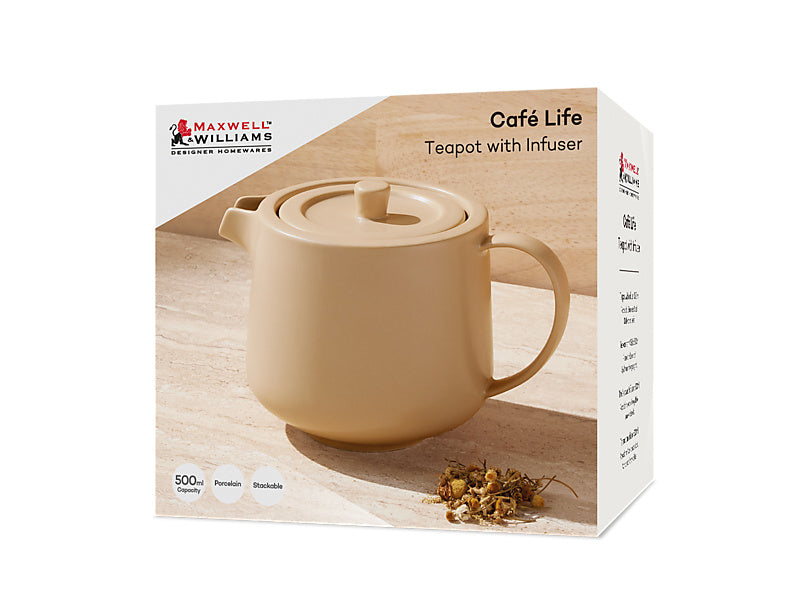 Cafe Life Teapot With Infuser Gift Boxed