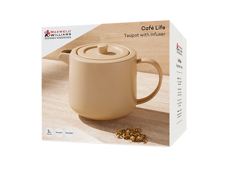 Cafe Life Teapot With Infuser Gift Boxed