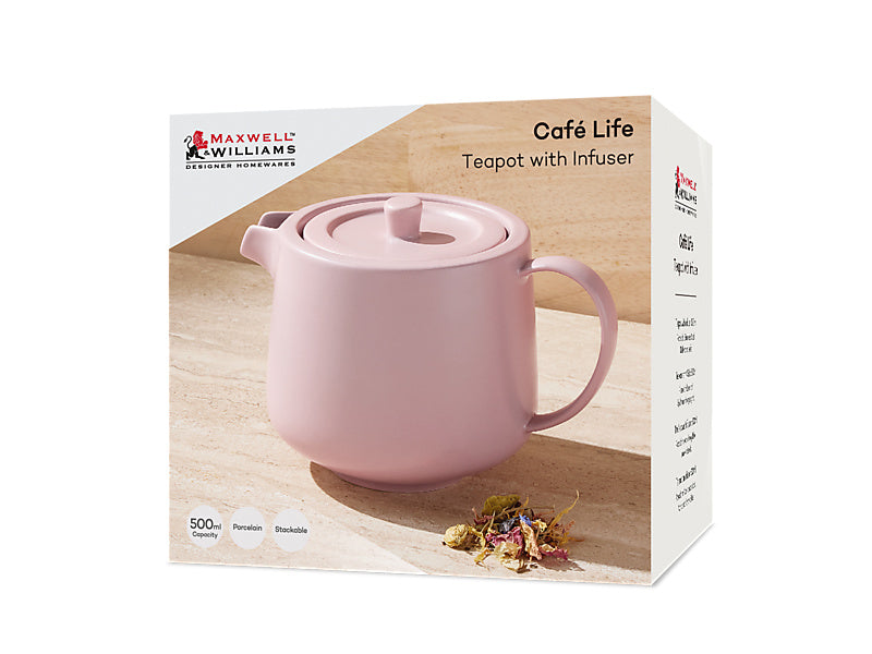 Cafe Life Teapot With Infuser Gift Boxed