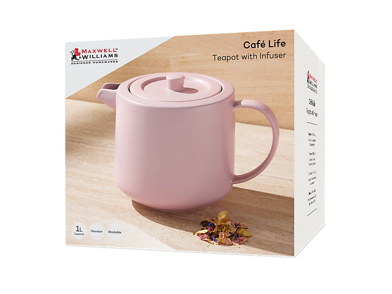 Cafe Life Teapot With Infuser Gift Boxed