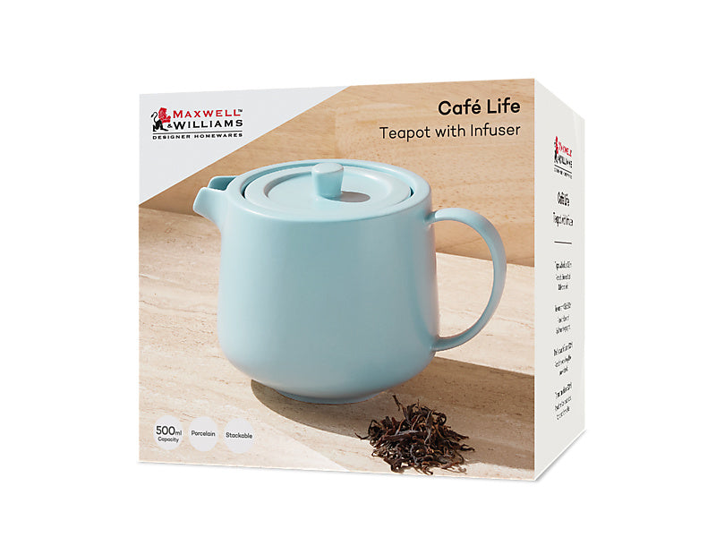 Cafe Life Teapot With Infuser Gift Boxed