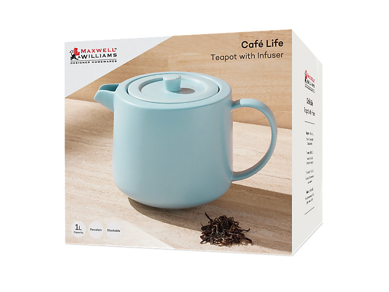 Cafe Life Teapot With Infuser Gift Boxed