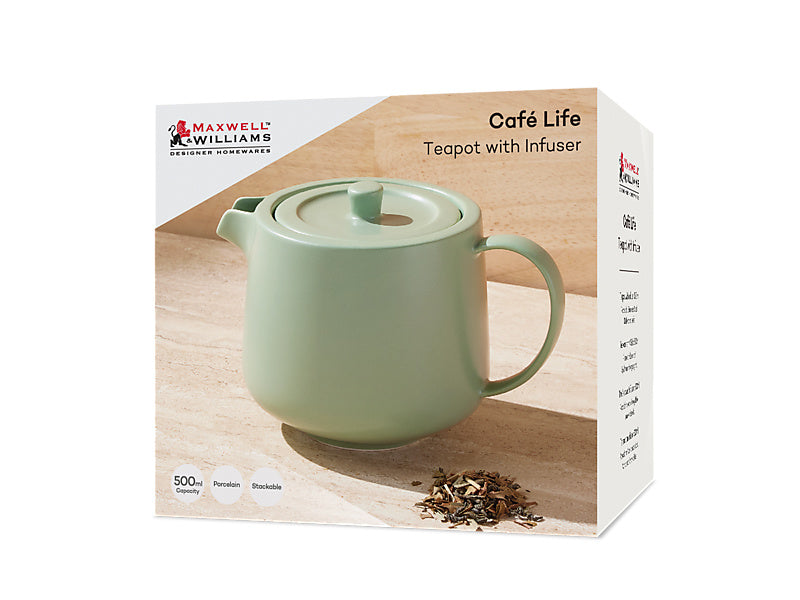 Cafe Life Teapot With Infuser Gift Boxed