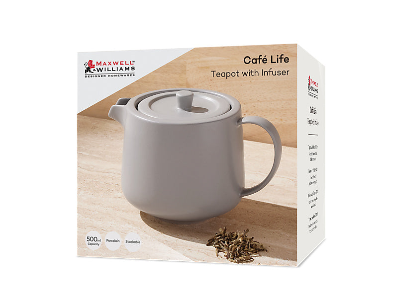 Cafe Life Teapot With Infuser Gift Boxed