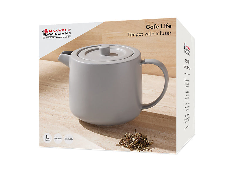 Cafe Life Teapot With Infuser Gift Boxed