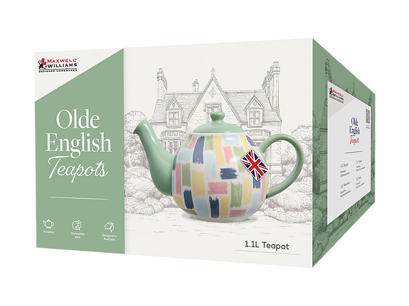 Olde English Teapot Brush Stroke Gift Boxed