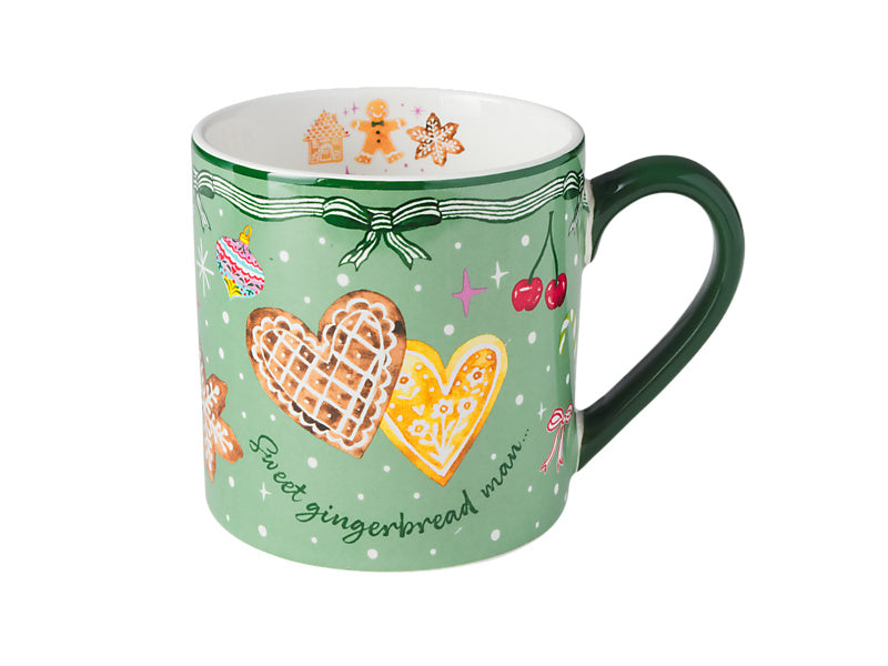Fa la la Mug Set of 2 Assorted Green & Burgundy Gift Boxed
