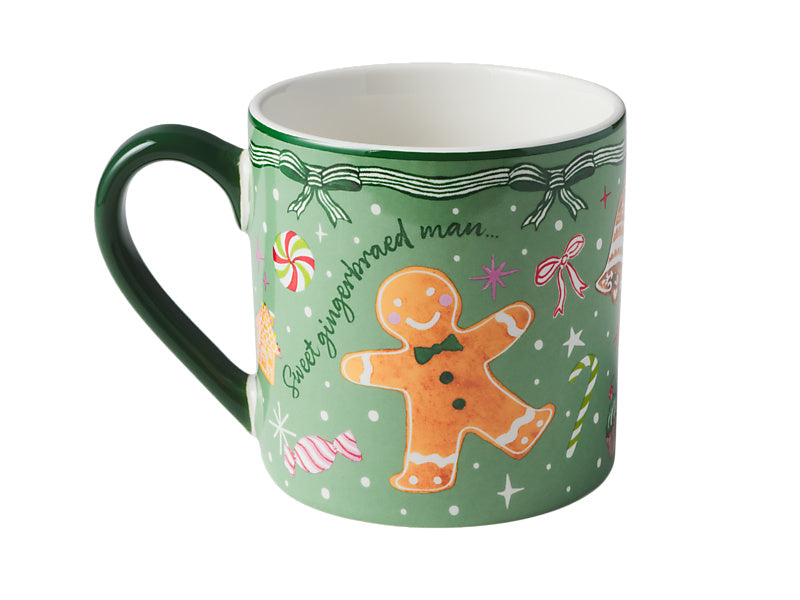 Fa la la Mug Set of 2 Assorted Green & Burgundy Gift Boxed