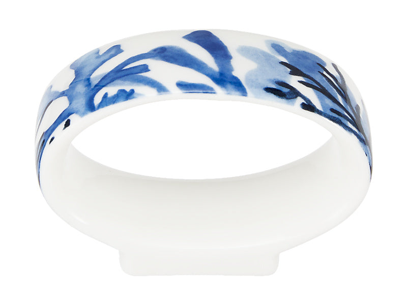 Blue Coral Napkin Ring Set of 4 Gift Boxed