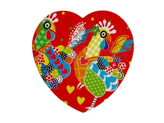 Love Hearts Ceramic Heart Coaster 10cm Chicken Dance