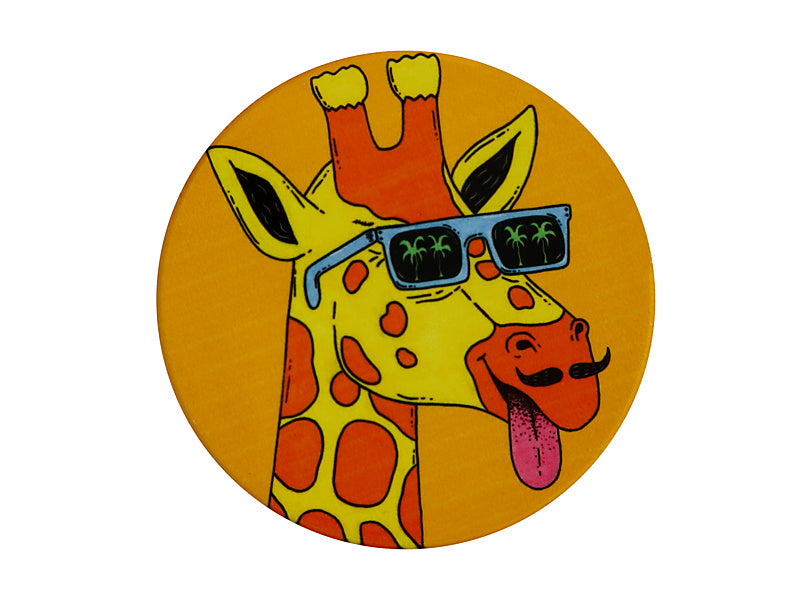Mulga the Artist Ceramic Round Coaster 10.5cm Giraffe